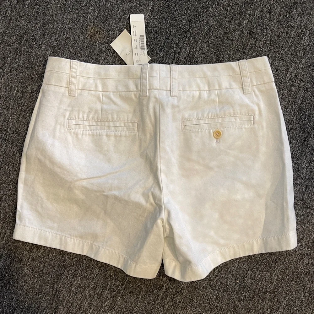 J. Crew White Chino Women's Shorts 100% Cotton Size 6 NWT Pristine Condition